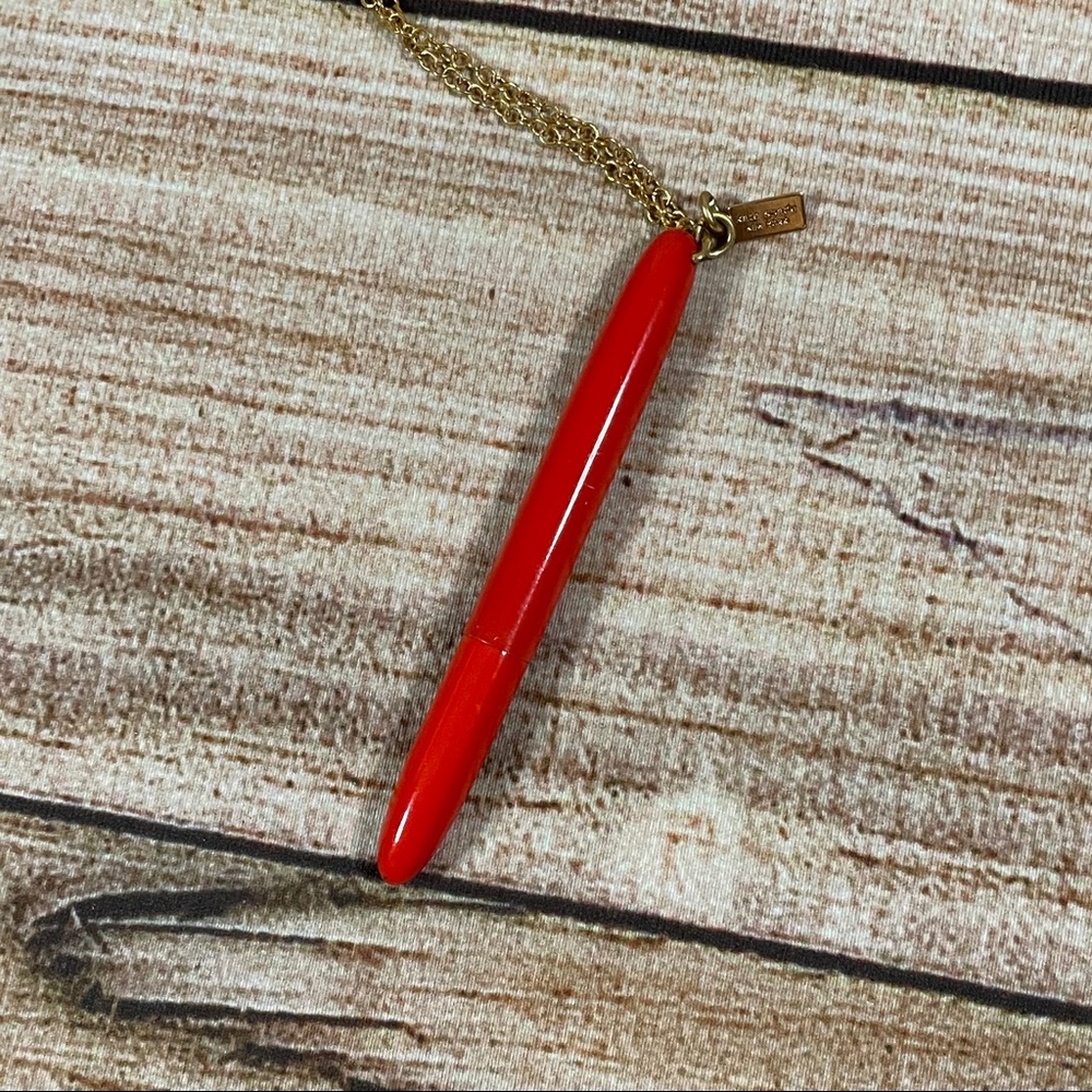 Kate Spade RARE Vintage “Doodles” Red Pen Necklace
